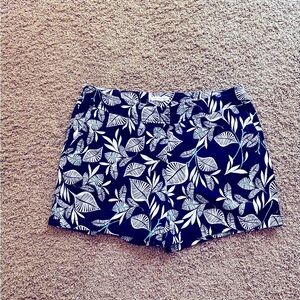 Navy and White Relaxed Fit Bermuda Shorts